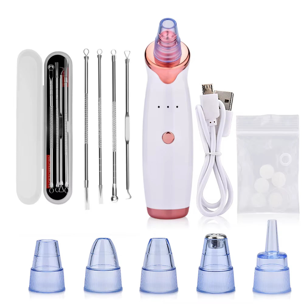 Vacuum Blackhead Removal Facial Cleansing Black Spots Suction Acne Pimple Remover Beauty Instrument USB Charge Skincare Tools