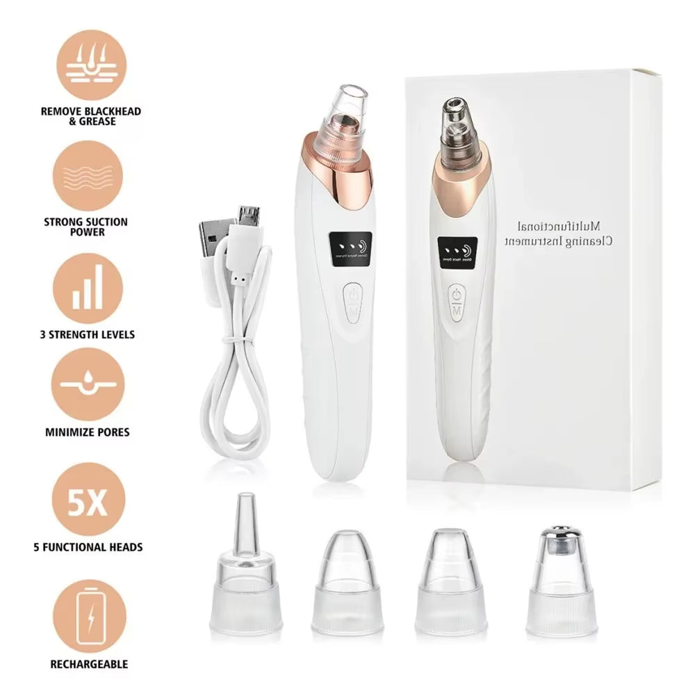 Vacuum Blackhead Removal Facial Cleansing Black Spots Suction Acne Pimple Remover Beauty Instrument USB Charge Skincare Tools